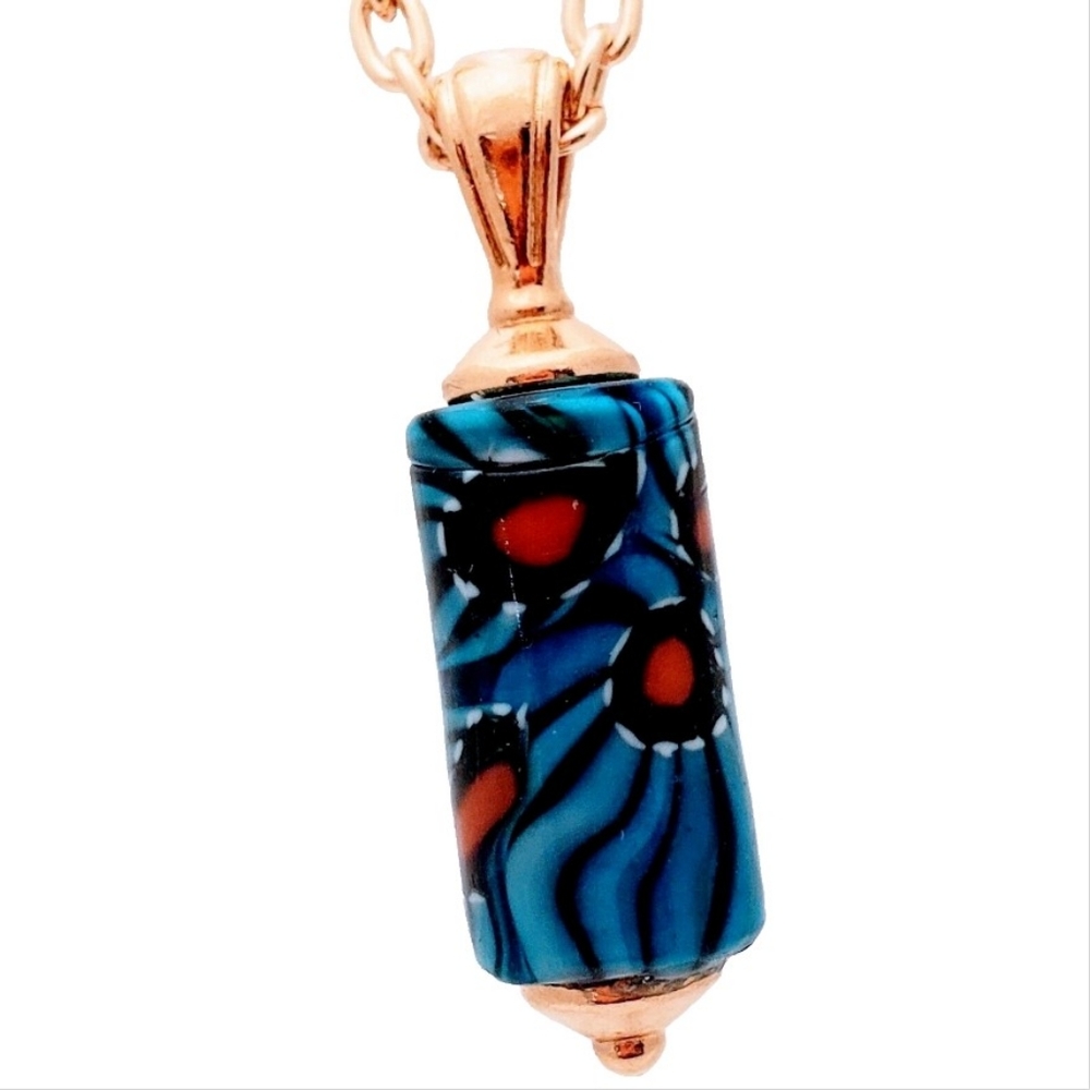 Blue Milliforie with Red Eye pendant (No chain)